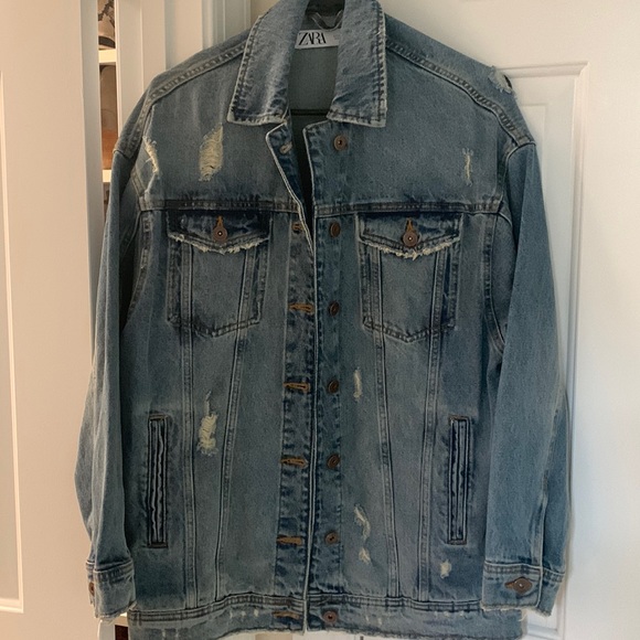 Zara Jackets & Coats Zara Oversized Denim Jacket Poshmark